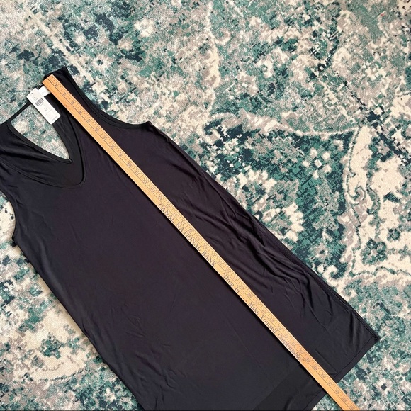NWT Anthropologie Akemi +Kin Black Sleeveless Dress Sz XS High Side Slits Cutout - Picture 10 of 13